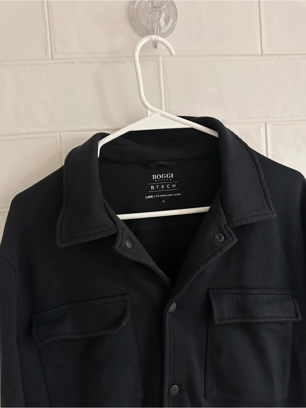 Boggi Milano Link Shirt Jacket Shacket Mens Medium Cotton Navy Blue B Tech